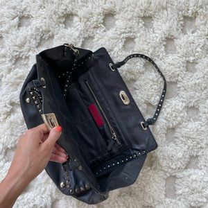 Valentine Black Studded Tote Bag